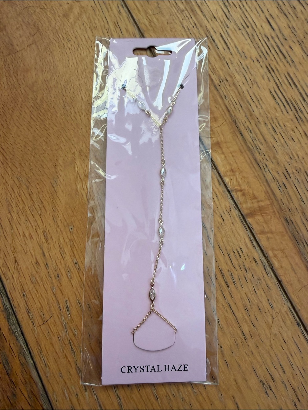 Crystal Haze Gold Hand Chain Bracelet - Picture 4 of 5